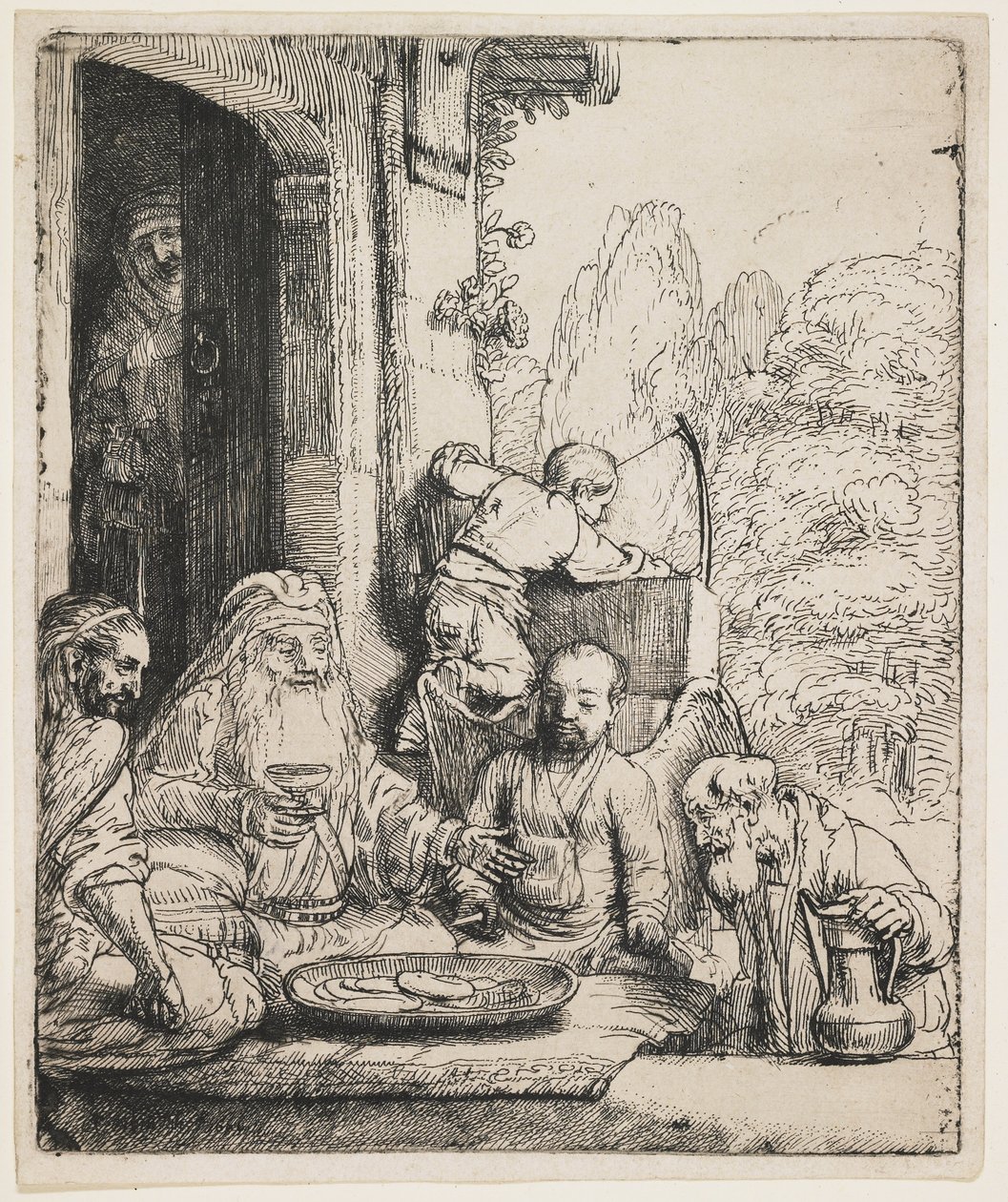 Abraham recevant les anges - Rembrandt van Rijn