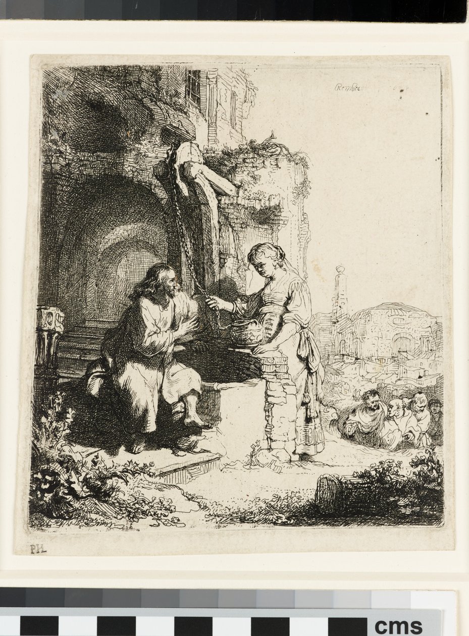Le Christ et la femme de Samarie parmi les ruines - Rembrandt van Rijn