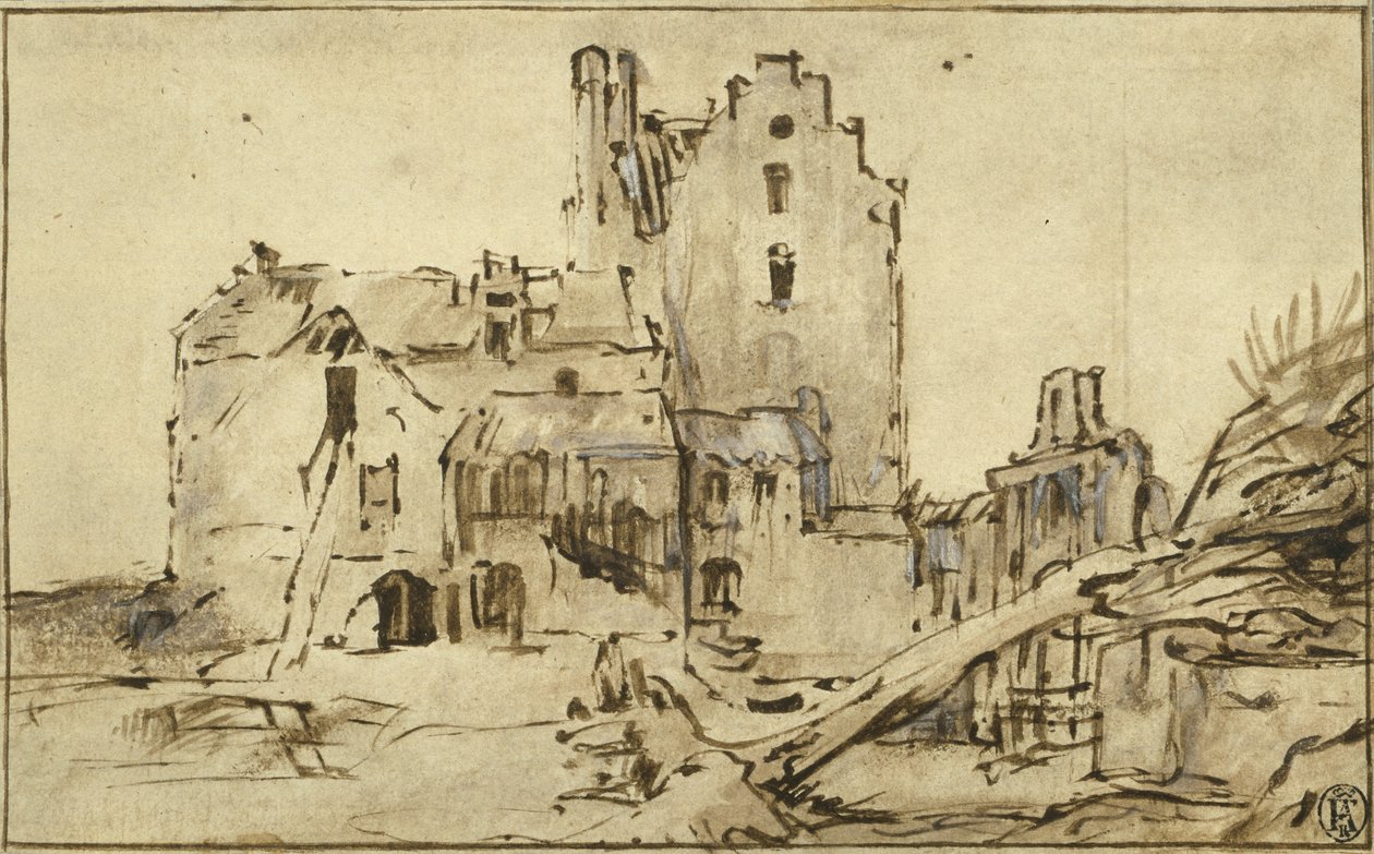 Château de Kostverloren en ruine - Rembrandt van Rijn