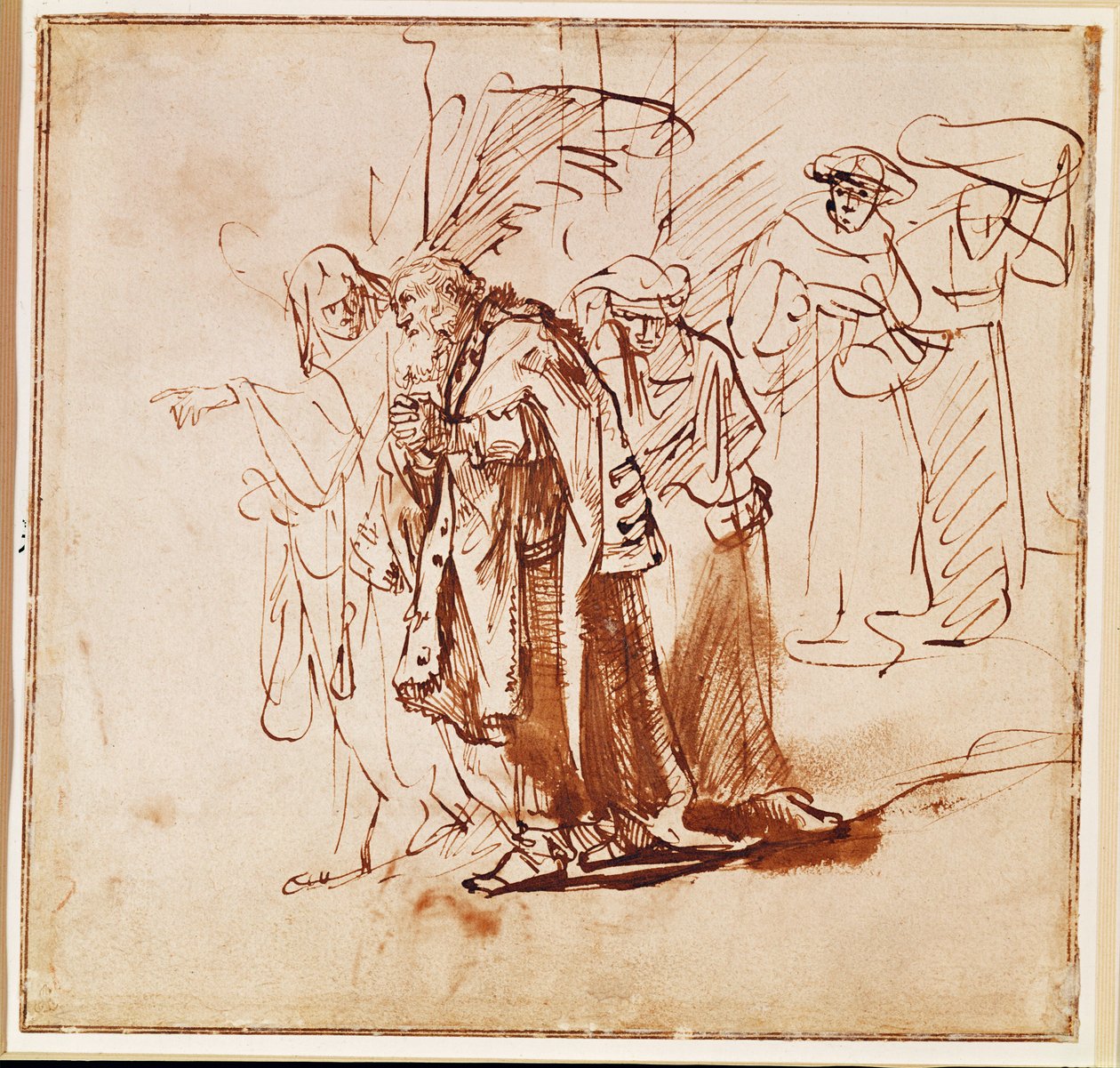 Lot et sa famille. Dessin à la plume et à l