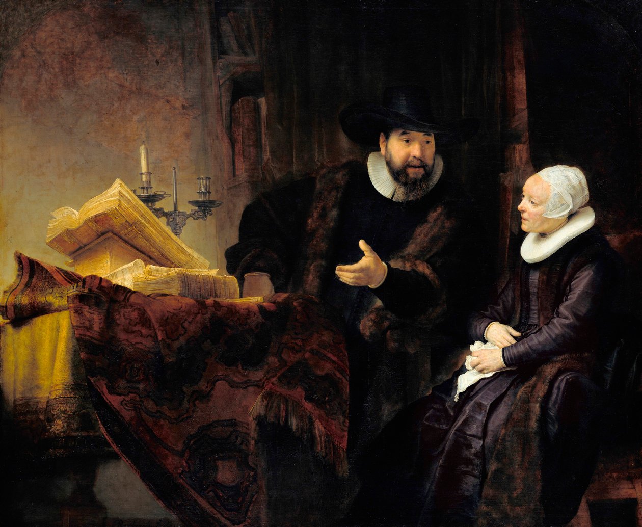 Portrait du prédicateur mennonite Cornelius Claesz Anslo et son épouse Aaltje Gerritsdr Shouten - Rembrandt Harmensz. van Rijn