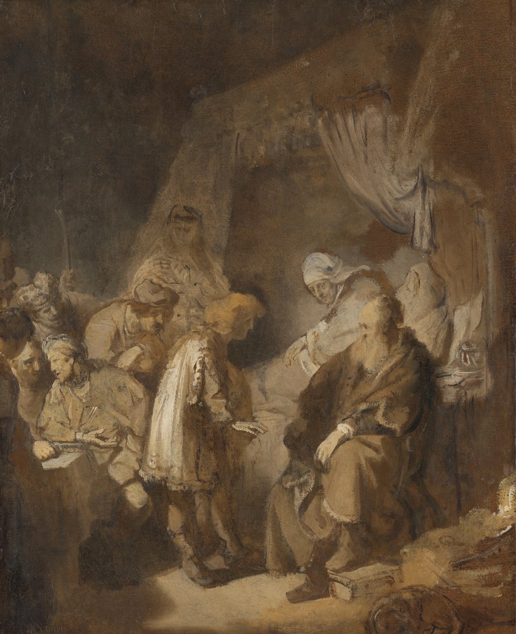 Joseph racontant ses rêves - Rembrandt van Rijn (signed by artist)