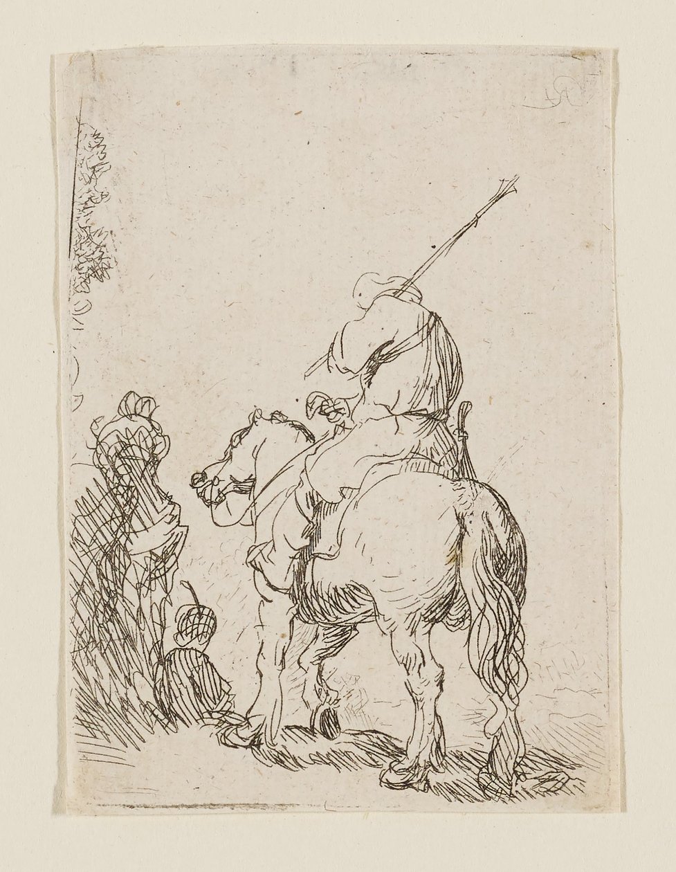 Un soldat en turban à cheval - Rembrandt van Rijn