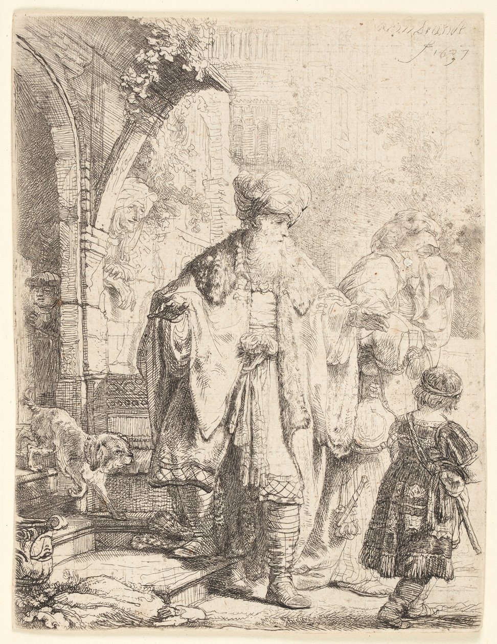 Abraham chassant Agar et Ismaël - Rembrandt van Rijn