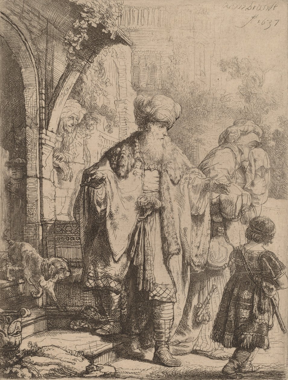 Abraham chassant Agar et Ismaël - Rembrandt van Rijn