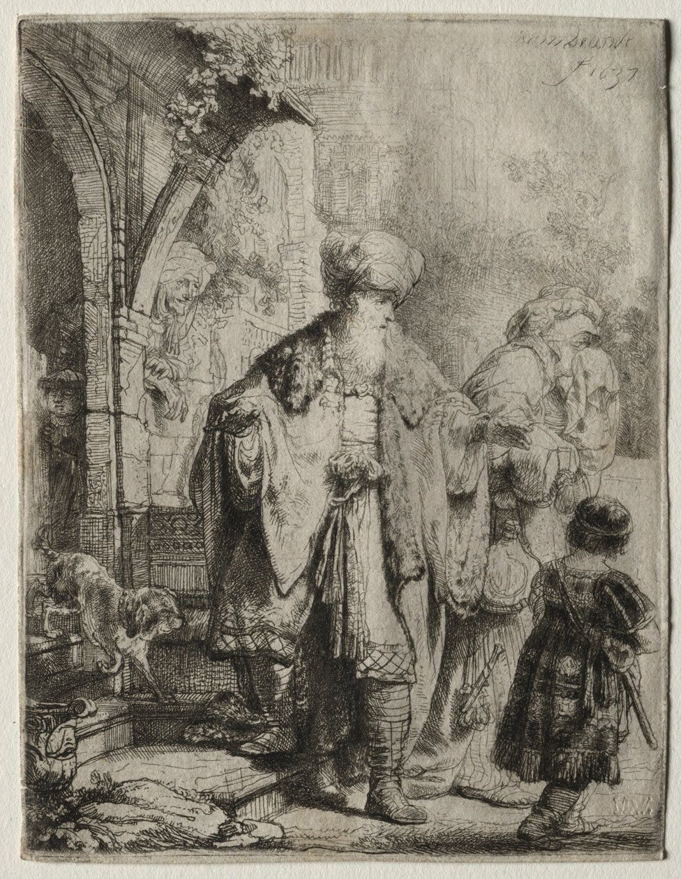 Abraham chassant Agar et Ismaël - Rembrandt van Rijn