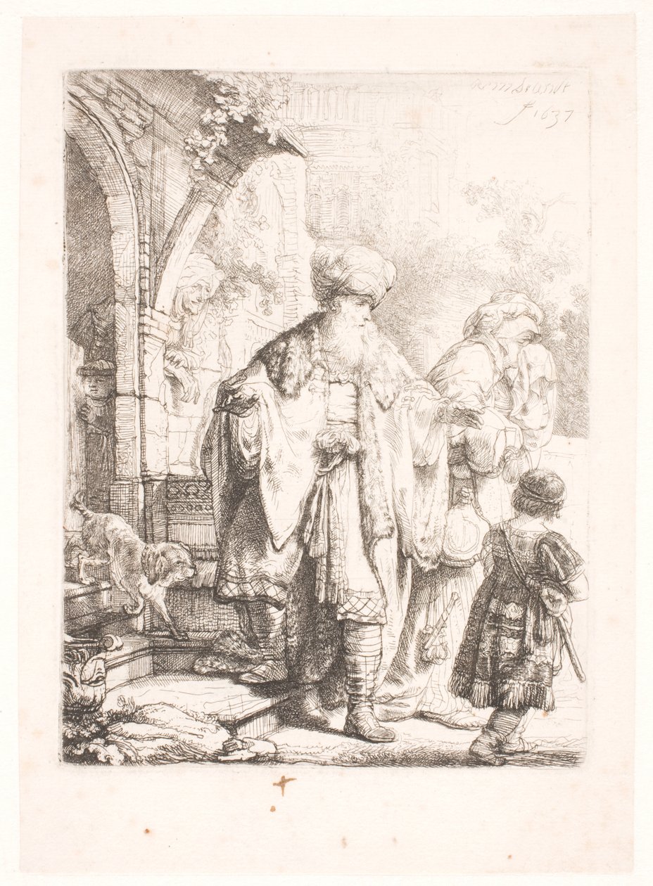 Abraham chassant Agar et Ismaël - Rembrandt van Rijn