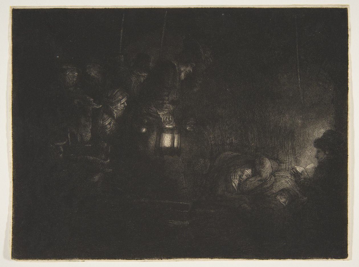 Adoration des bergers : une scène de nuit, vers 1657. - Rembrandt van Rijn