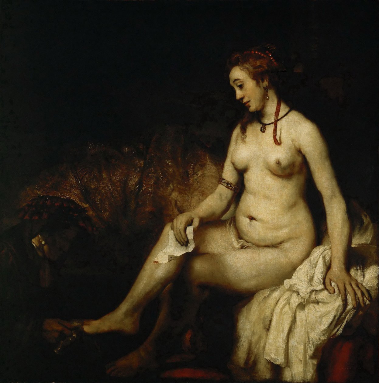 Bethsabée au bain avec la lettre du roi David - Rembrandt van Rijn
