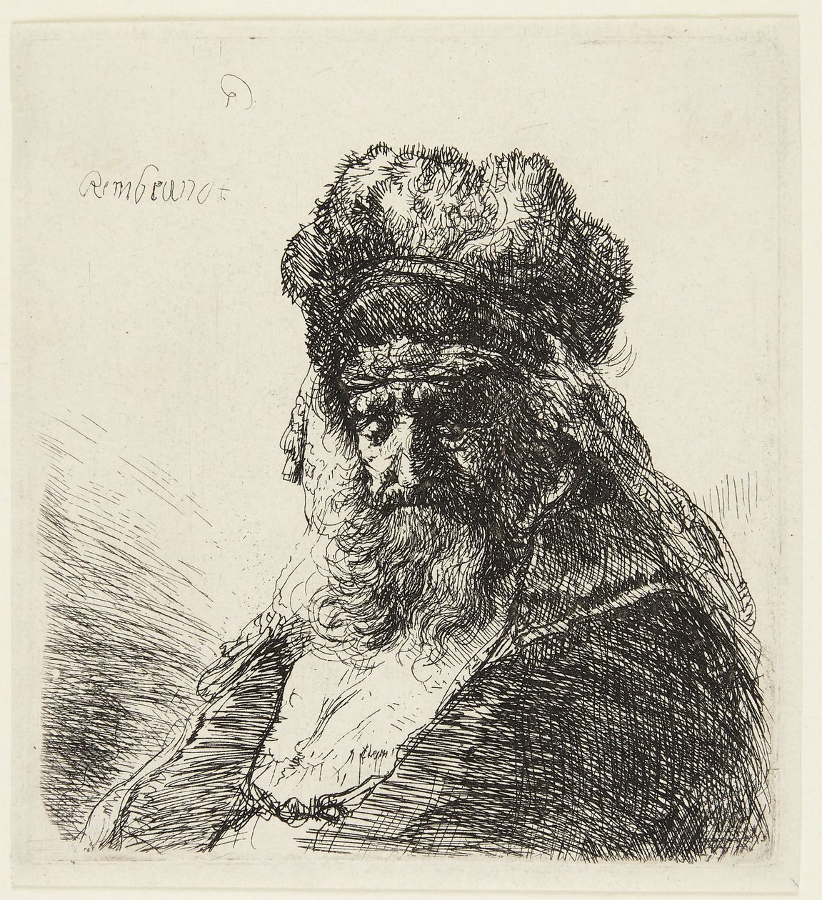 Vieil homme barbu coiffé d