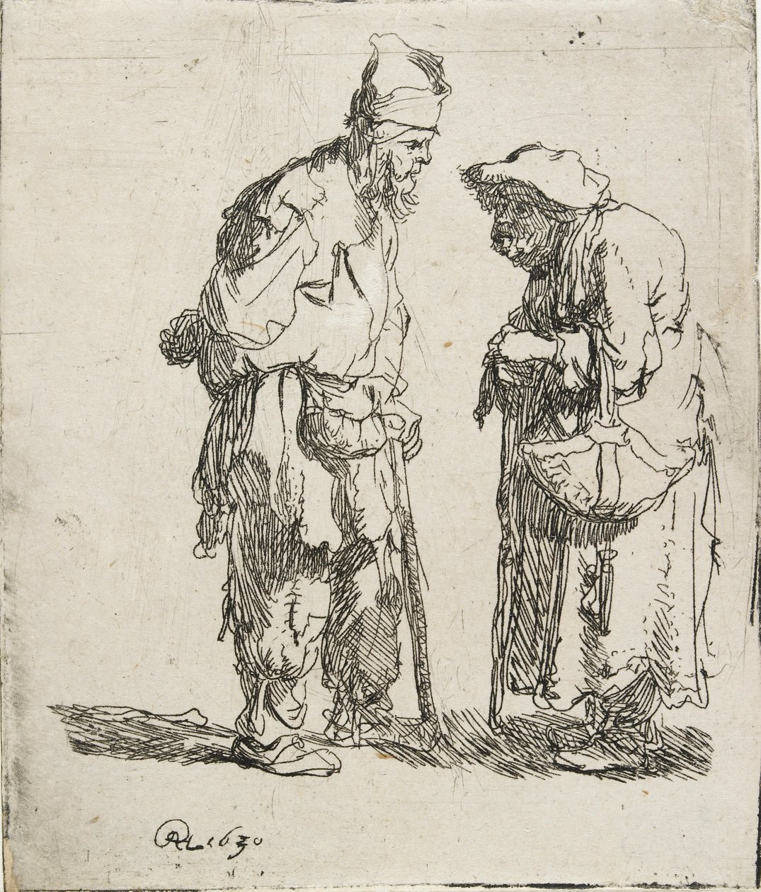 Mendiant et mendiante conversant, 1630 - Rembrandt van Rijn
