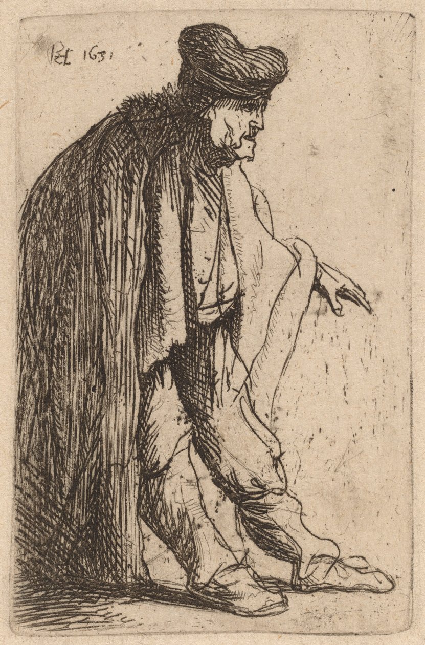 Mendiant avec la main gauche tendue - Rembrandt van Rijn