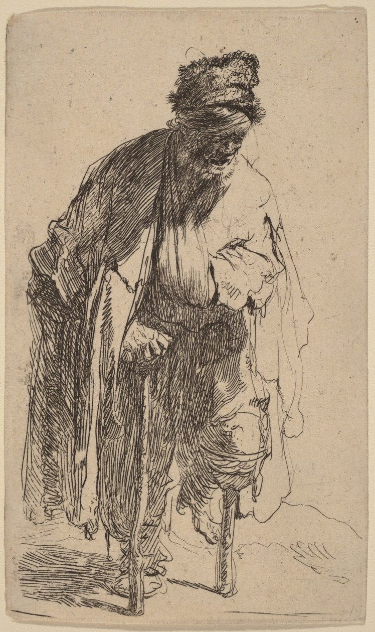 Un mendiant à la jambe de bois - Rembrandt van Rijn