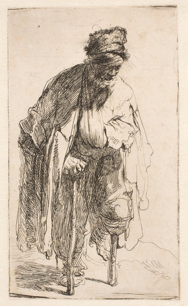 Un mendiant à la jambe de bois - Rembrandt van Rijn