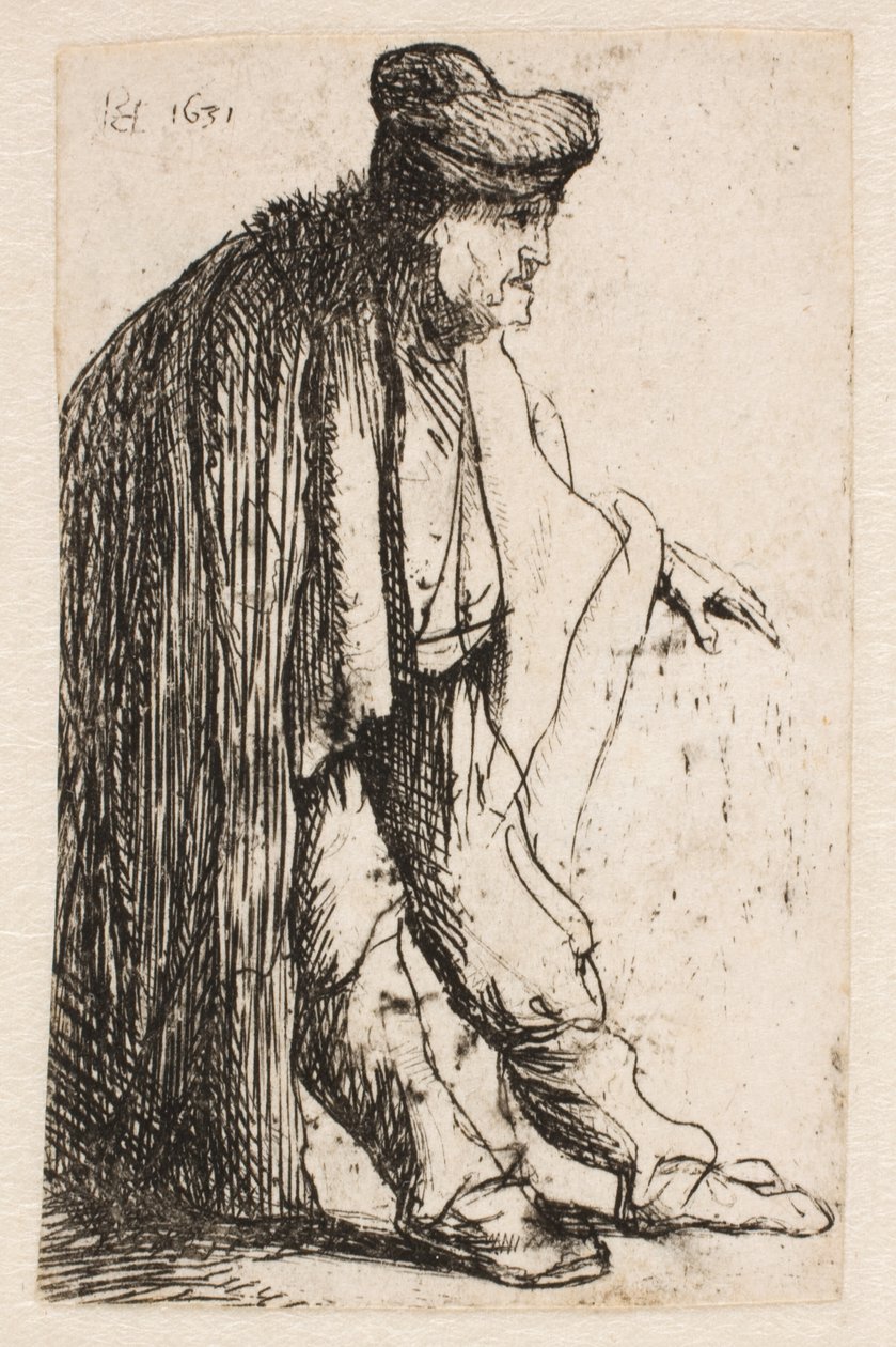 Mendiant, la main gauche tendue - Rembrandt van Rijn
