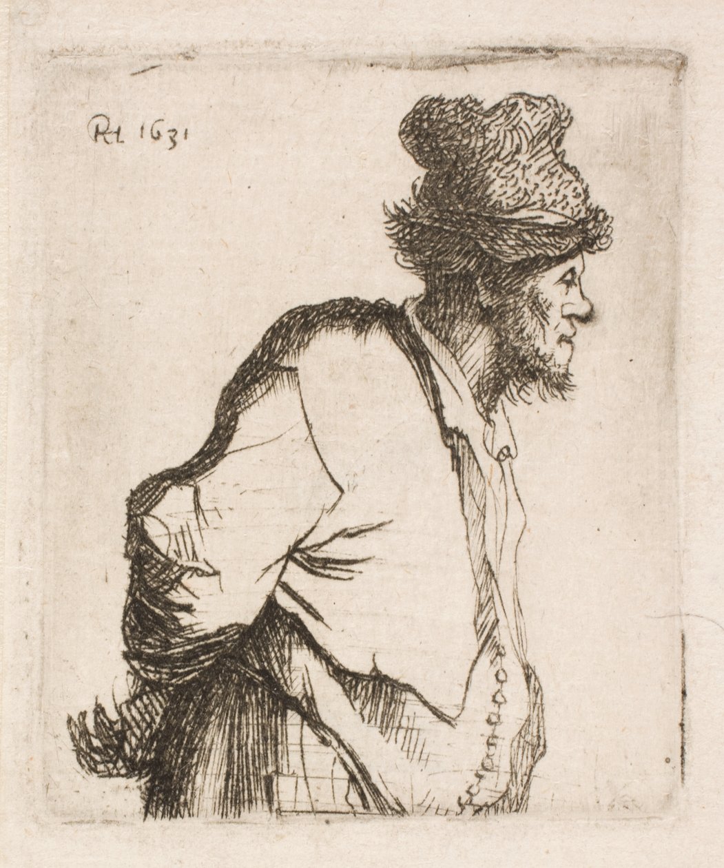 Paysans avec les mains dans le dos - Rembrandt van Rijn