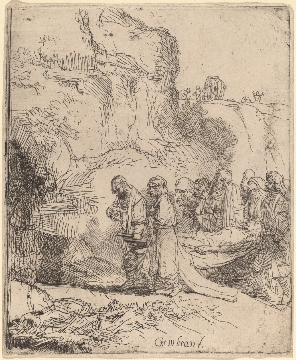 Christ Porté au Tombeau - Rembrandt van Rijn