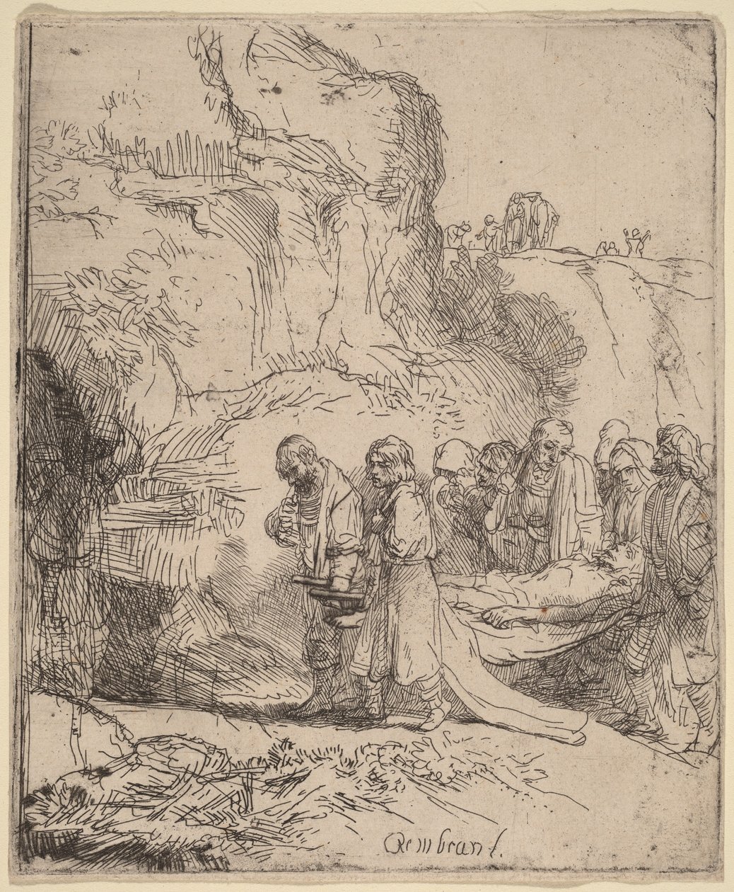 Le Christ transporté vers le tombeau - Rembrandt van Rijn