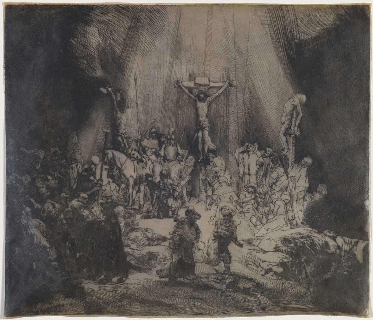 Christ crucifié entre les deux voleurs (Les Trois Croix) - Rembrandt van Rijn