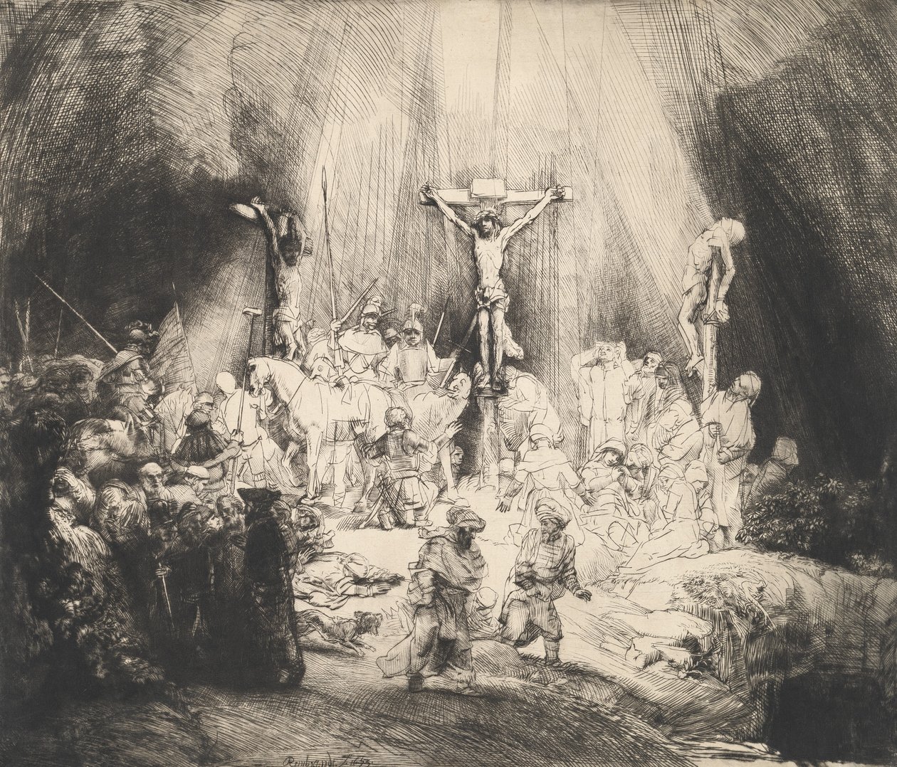 Christ crucifié entre les deux voleurs Les trois croix, 1653 - Rembrandt van Rijn