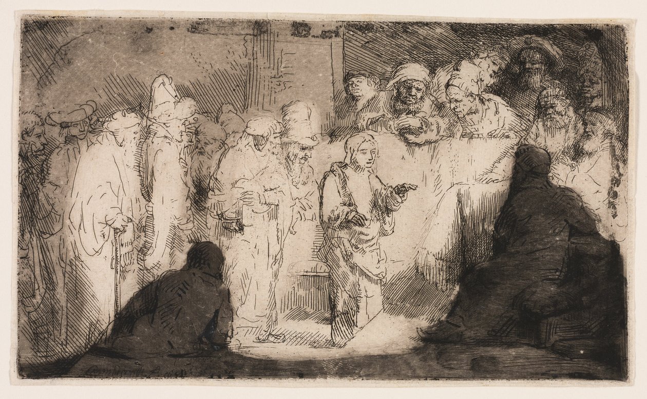 Christ disputant avec les docteurs : une esquisse - Rembrandt van Rijn
