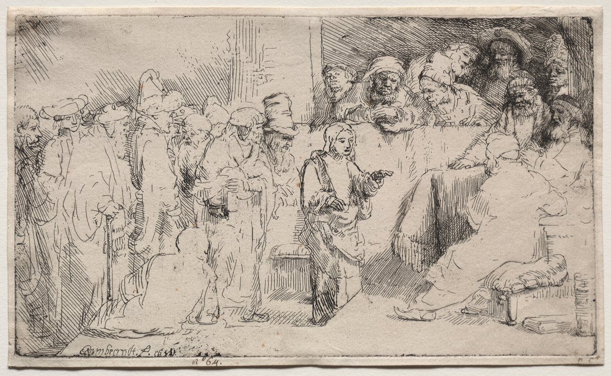 Christ disputant avec les docteurs : une esquisse - Rembrandt van Rijn
