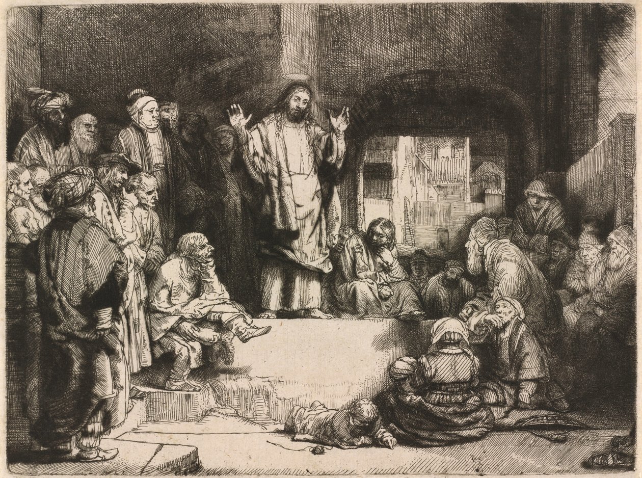 Christ Preaching (La petite Tombe) - Rembrandt van Rijn