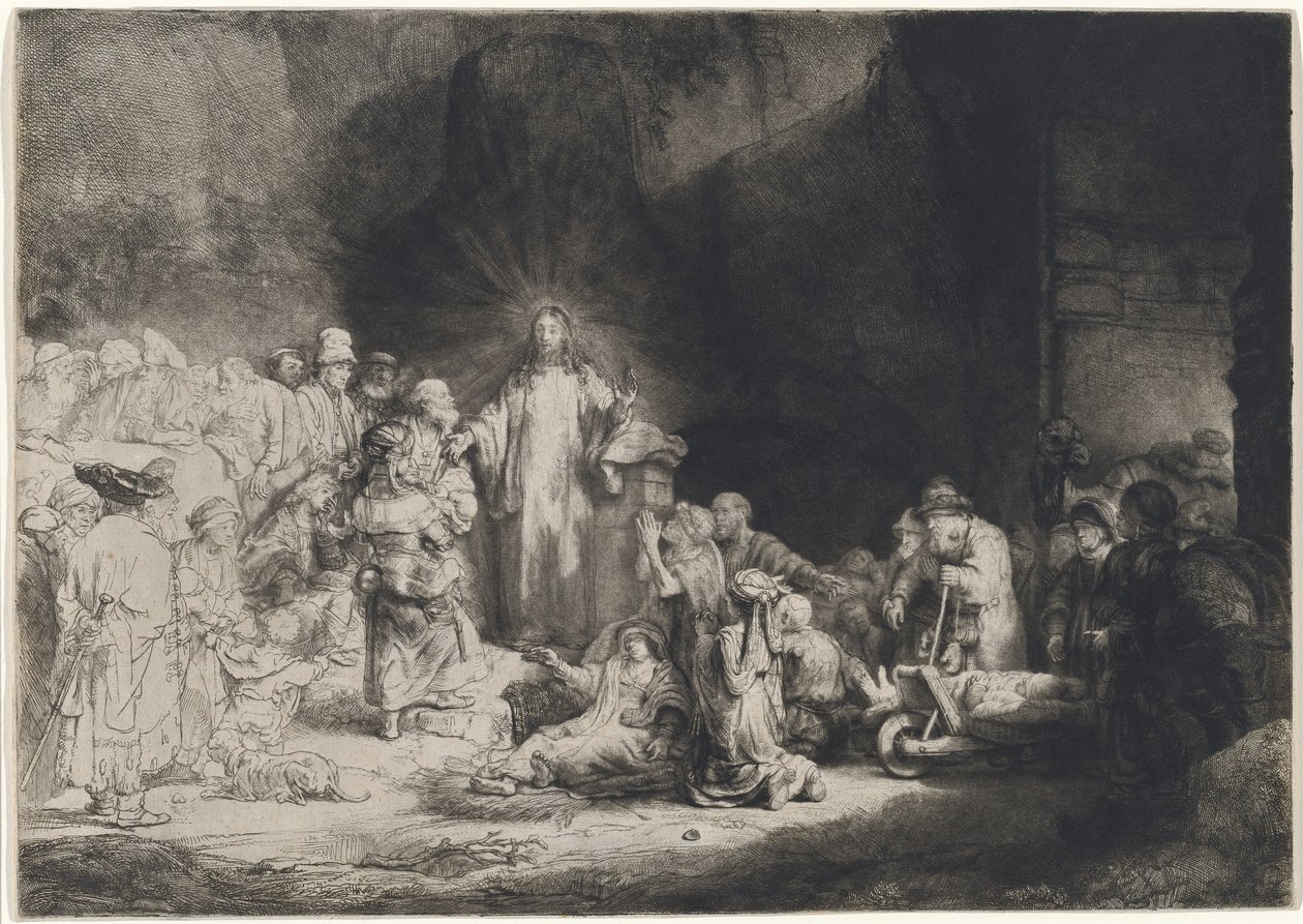 Christ prêchant (La Gravure des Cent Florins) - Rembrandt van Rijn