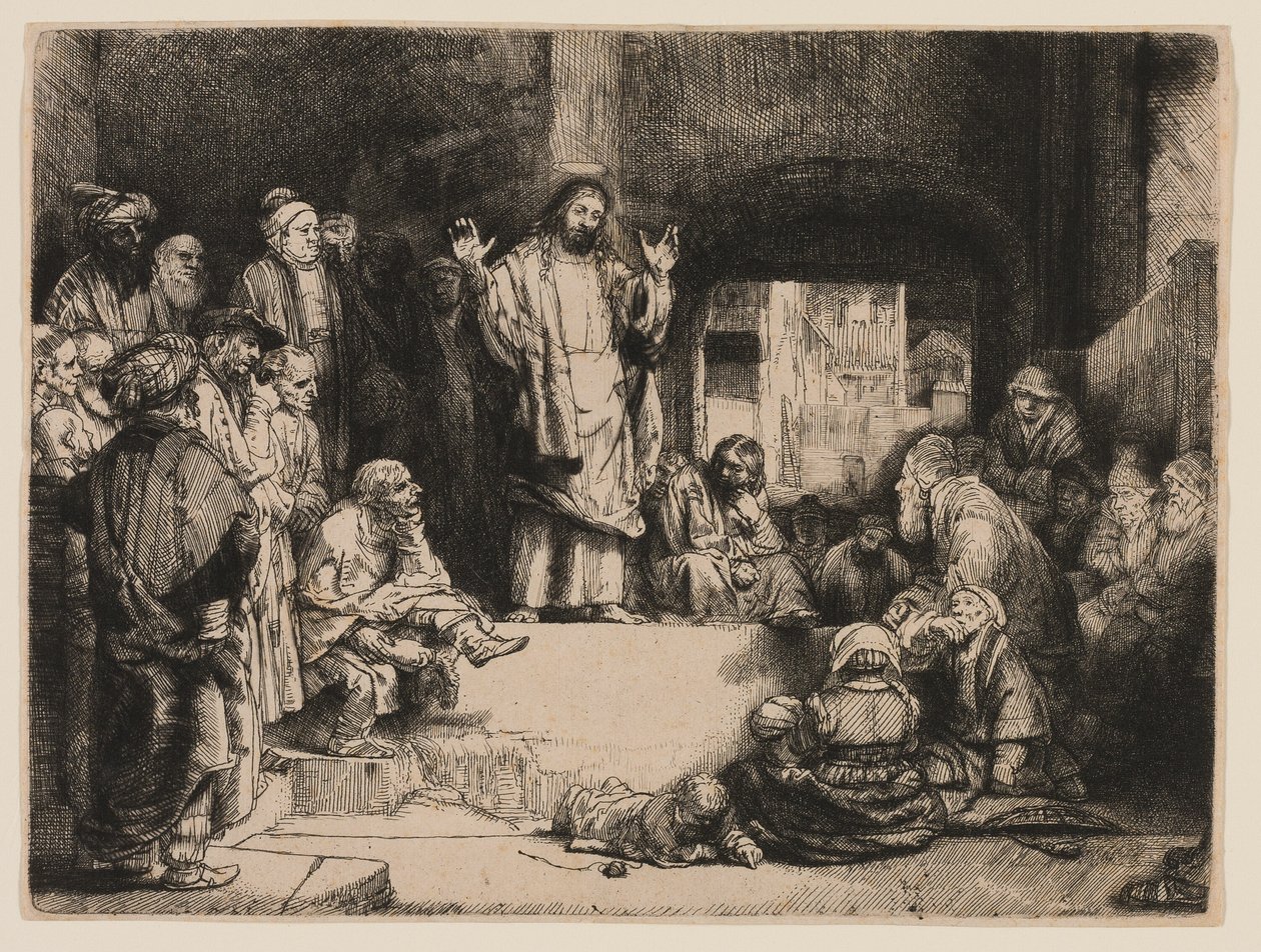 Christ prêchant - Rembrandt van Rijn