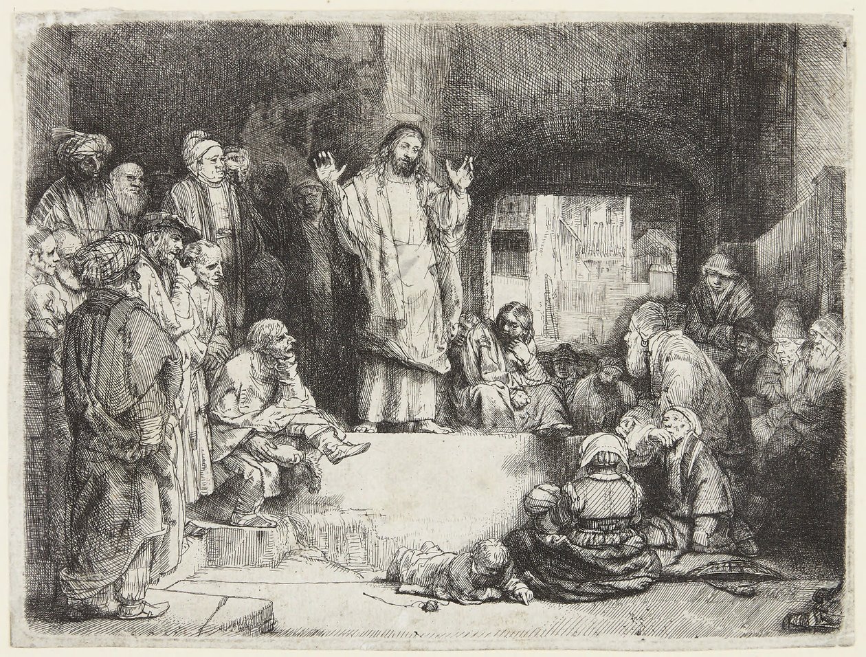 Le Christ prêchant - Rembrandt van Rijn