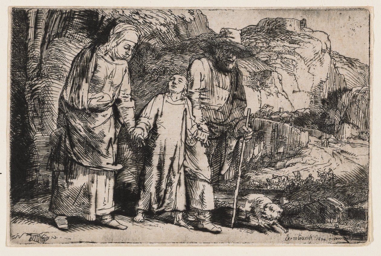 Le Christ revenant du Temple avec ses parents - Rembrandt van Rijn