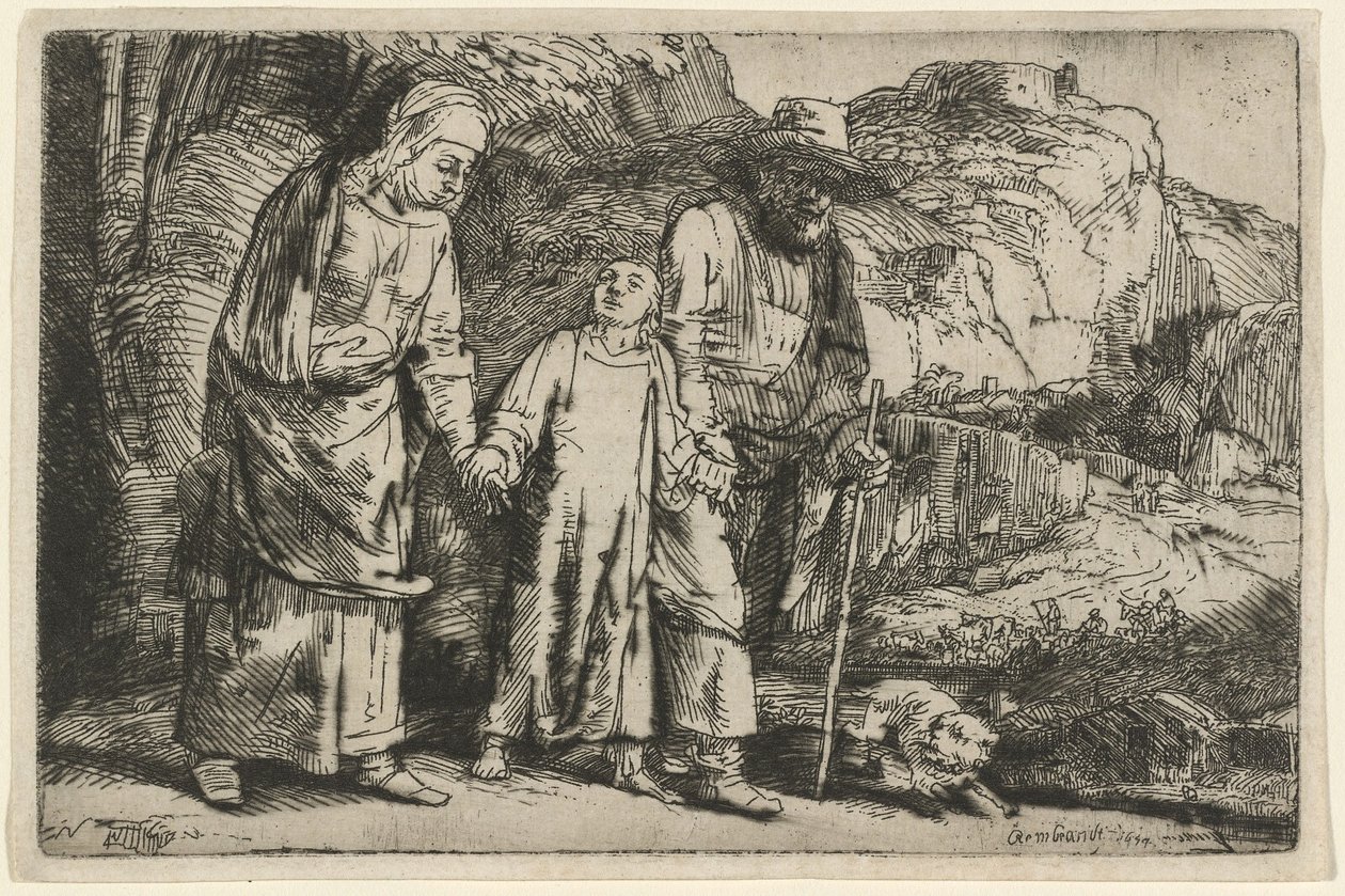 Le Christ revenant du Temple avec ses parents - Rembrandt van Rijn
