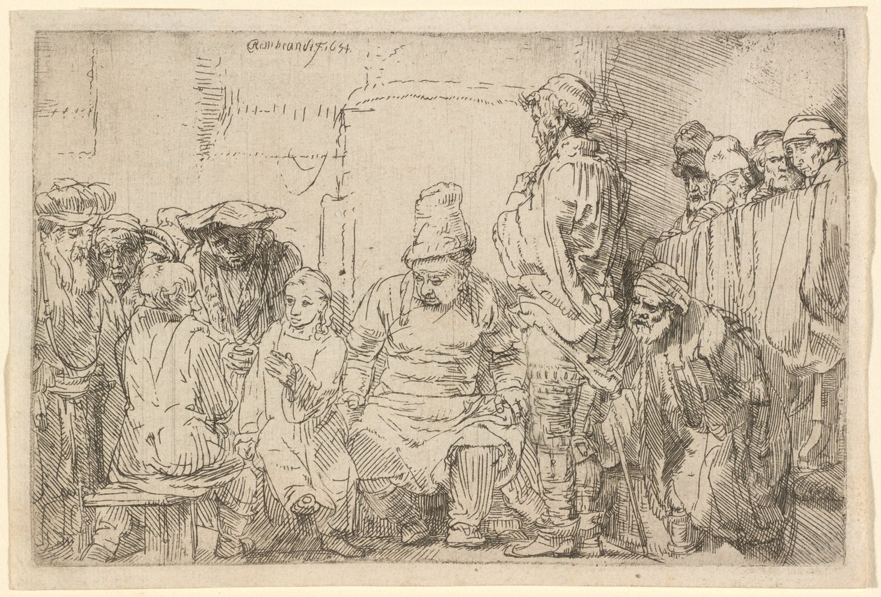 Christ assis disputant avec les docteurs - Rembrandt van Rijn
