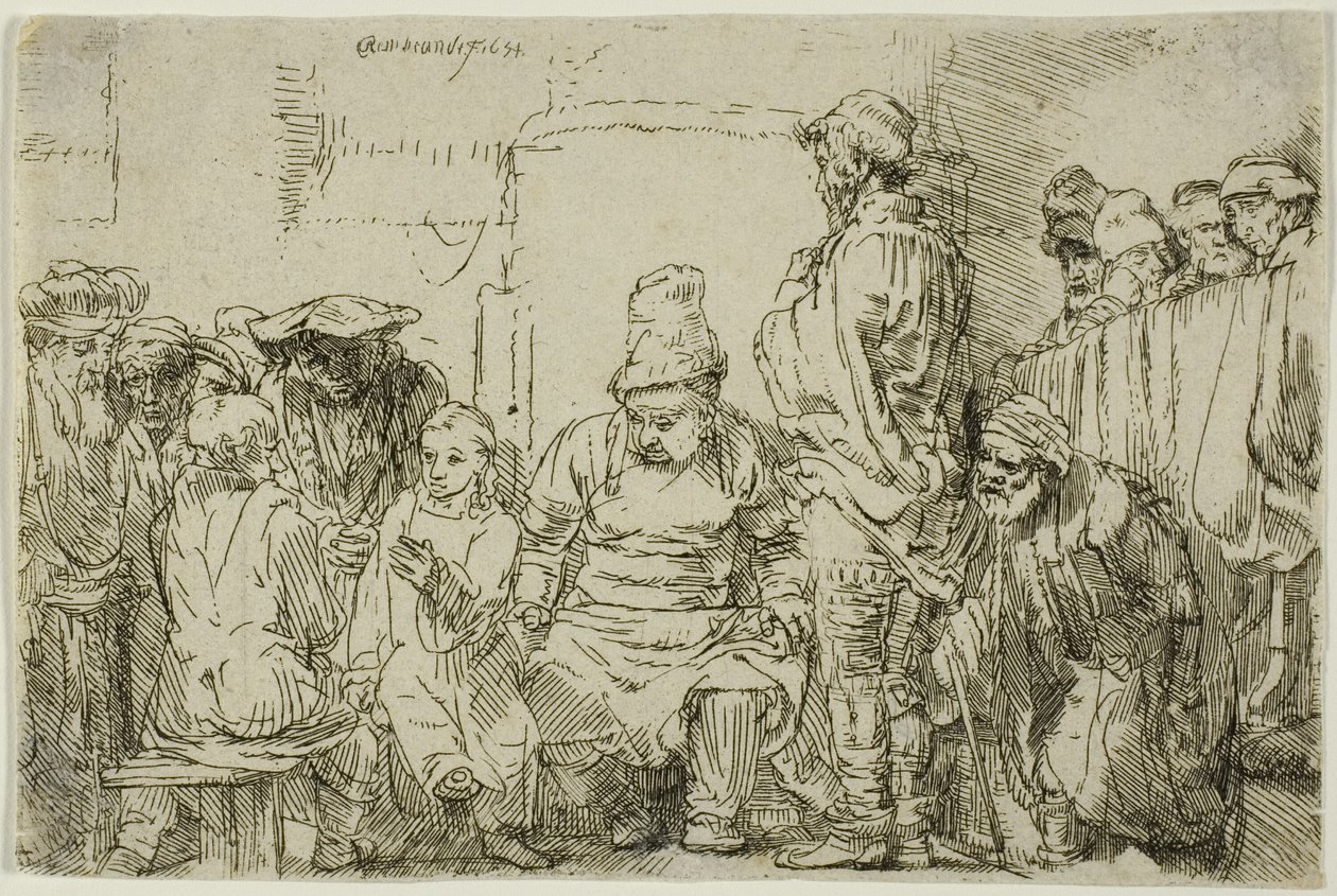 Christ assis disputant avec les docteurs - Rembrandt van Rijn