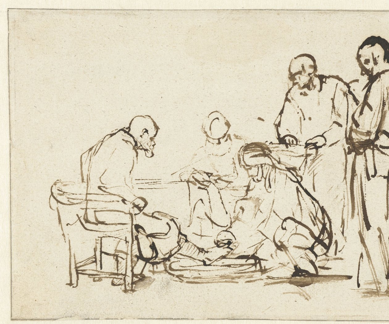 Le Christ lavant les pieds des disciples - Rembrandt van Rijn
