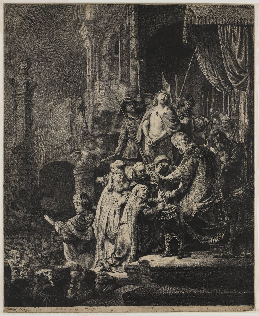 Christ devant Pilate : grande plaque - Rembrandt van Rijn