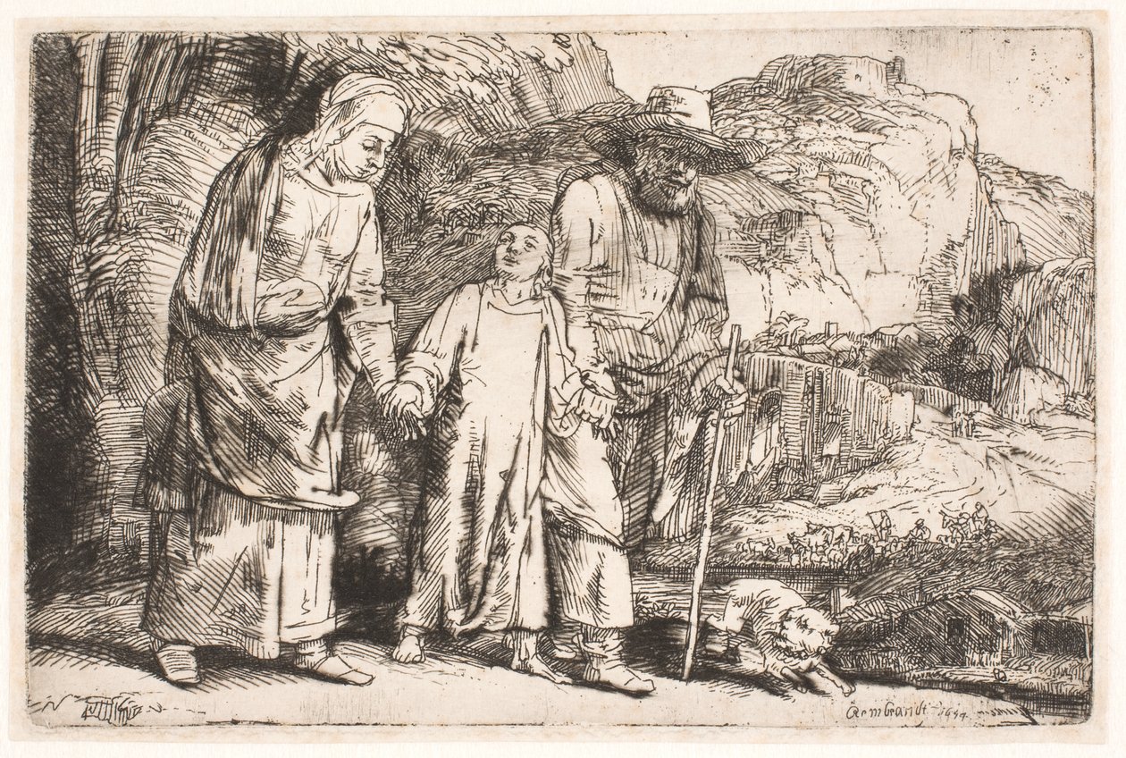 Le Christ entre ses parents, au retour du temple - Rembrandt van Rijn