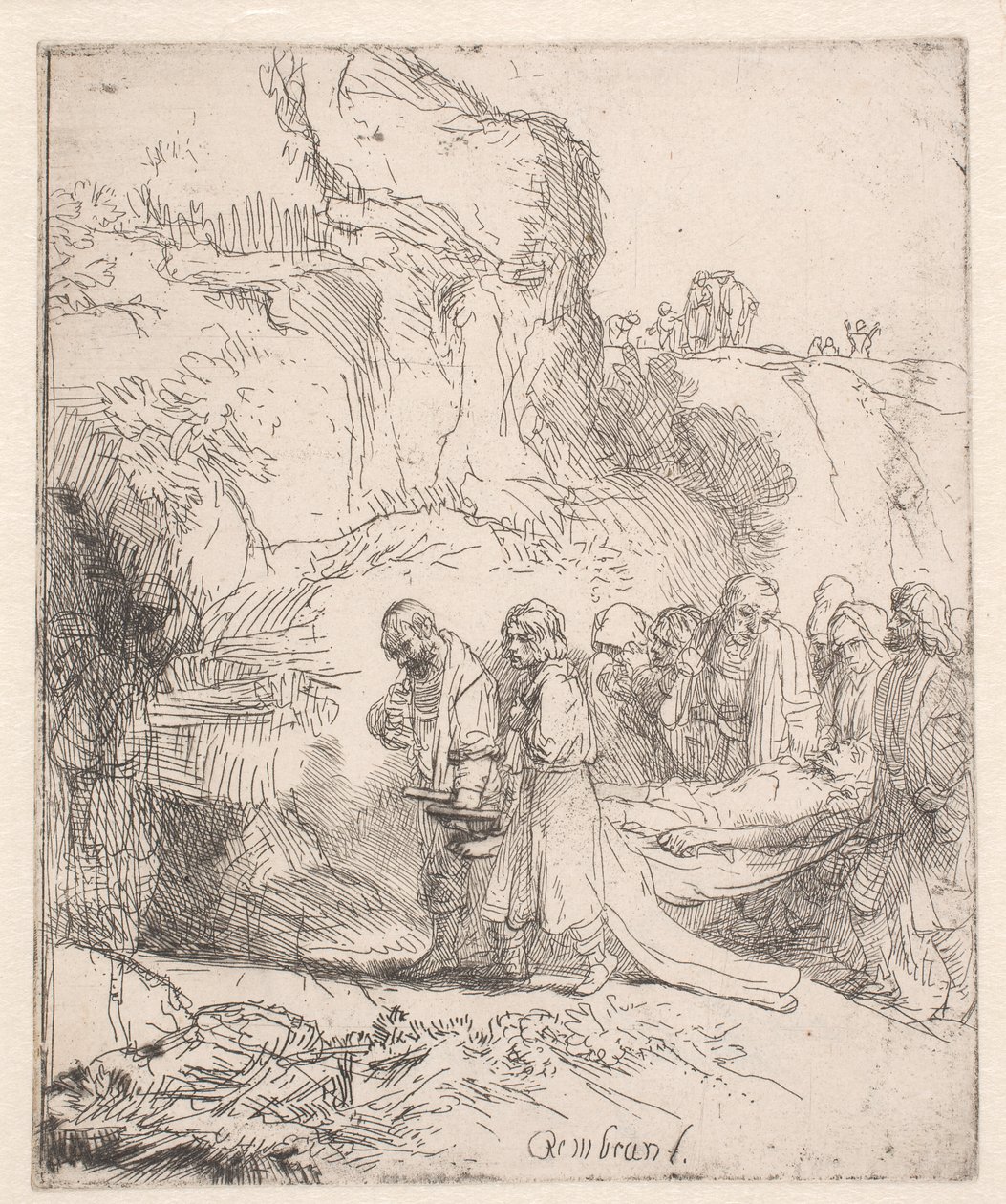 Le Christ transporté vers le tombeau - Rembrandt van Rijn