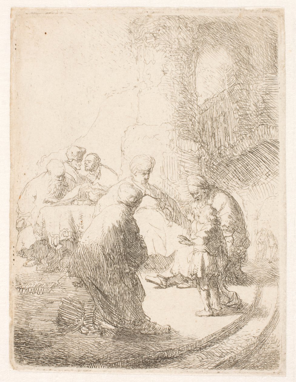 Le Christ discutant avec les docteurs : petit panneau - Rembrandt van Rijn