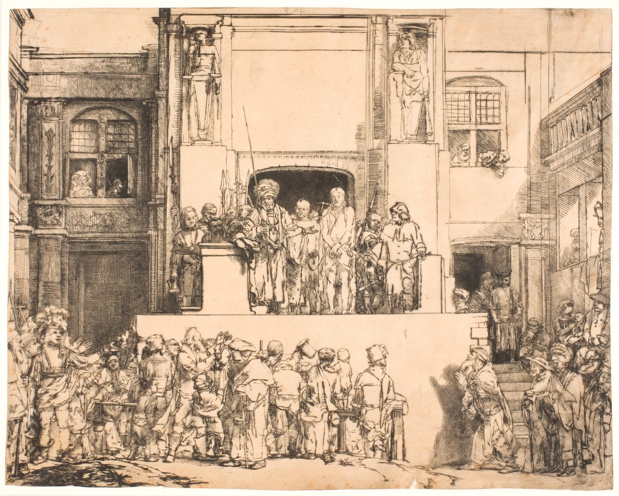 Christ présenté au peuple : grande plaque oblongue - Rembrandt van Rijn