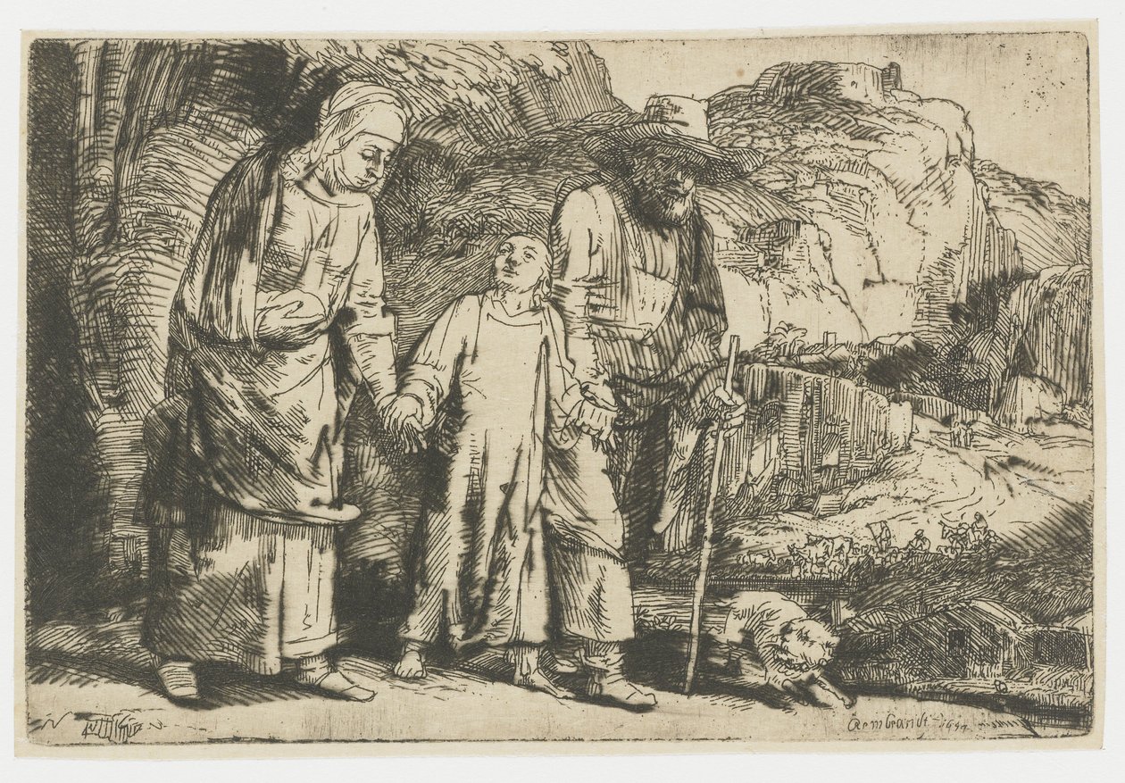 Christ revenant du temple avec ses parents - Rembrandt van Rijn
