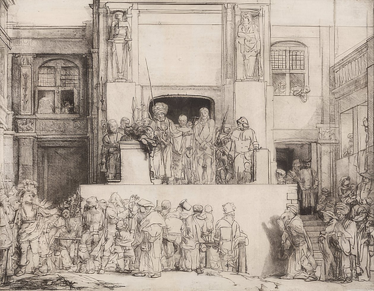 Christ présenté au peuple. 1655 - Rembrandt van Rijn