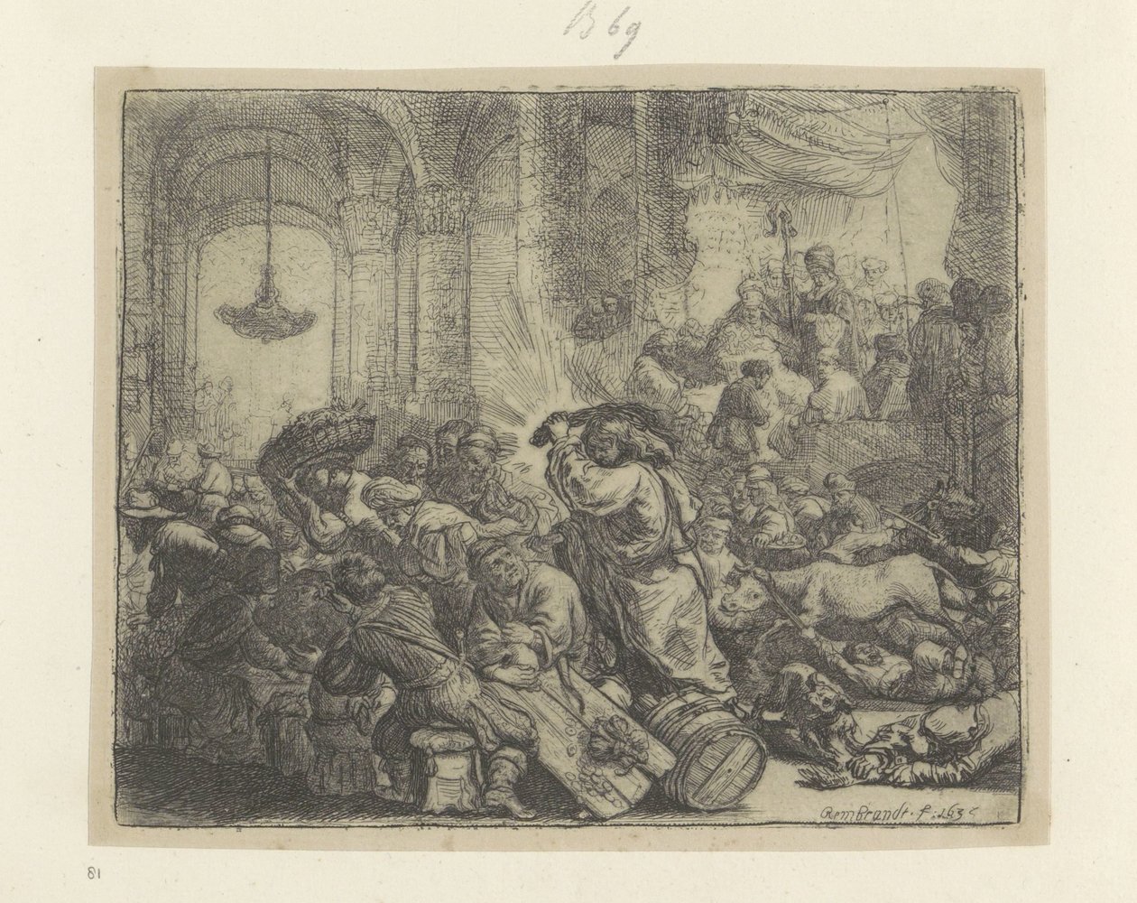 Christ chasse les changeurs du Temple - Rembrandt van Rijn
