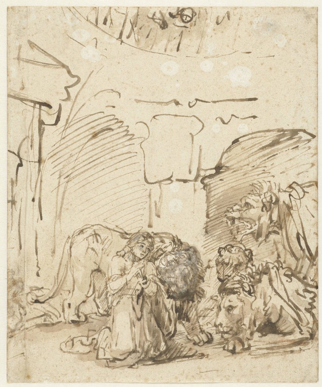 Daniel dans la fosse aux lions - Rembrandt van Rijn