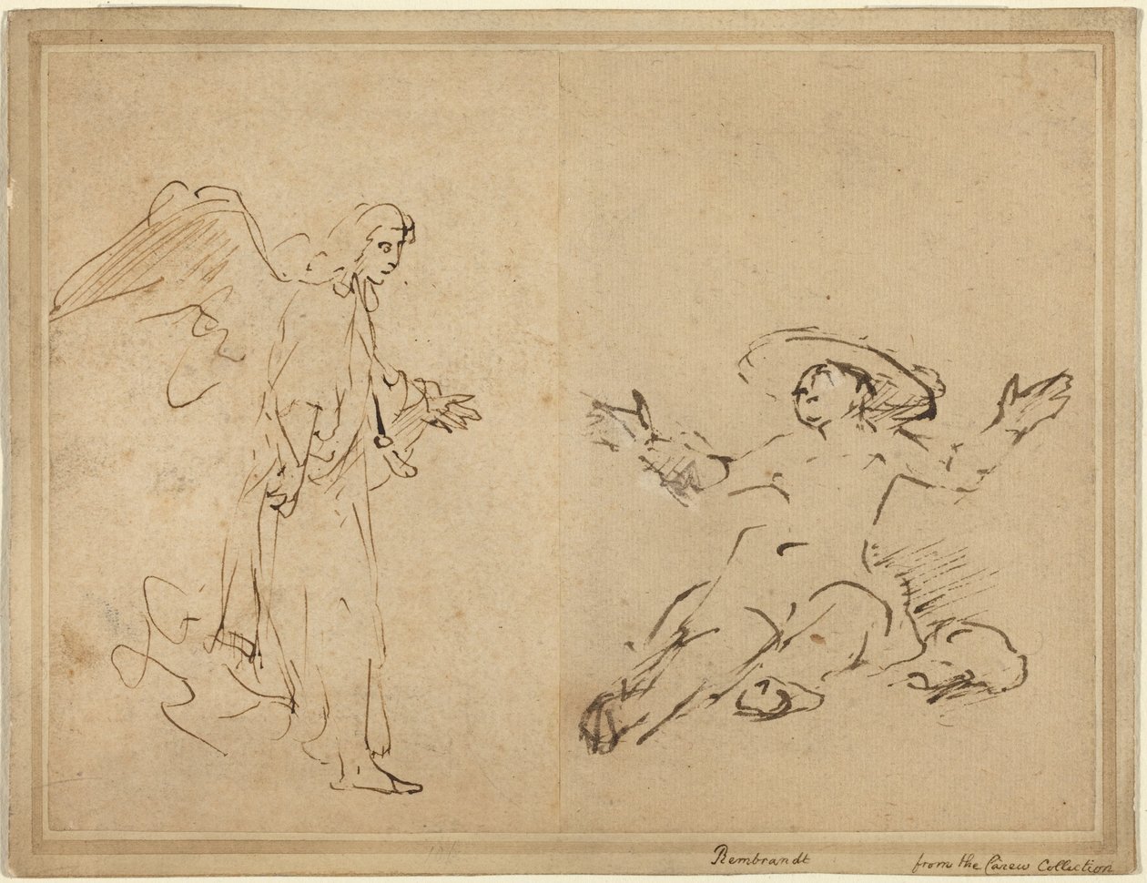 Hagar assise près de la fontaine - Rembrandt van Rijn