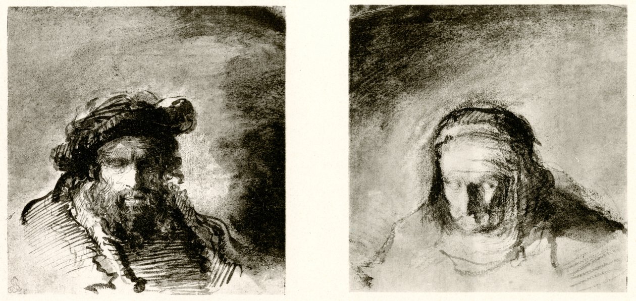 Études de têtes - Rembrandt van Rijn