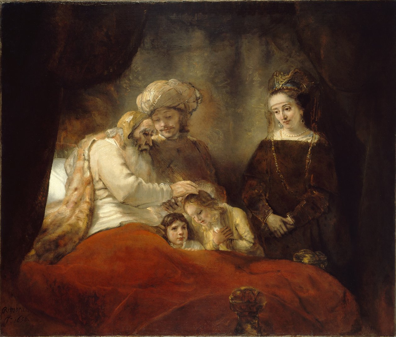 Jacob bénissant Éphraïm et Manassé, 1656 - Rembrandt van Rijn