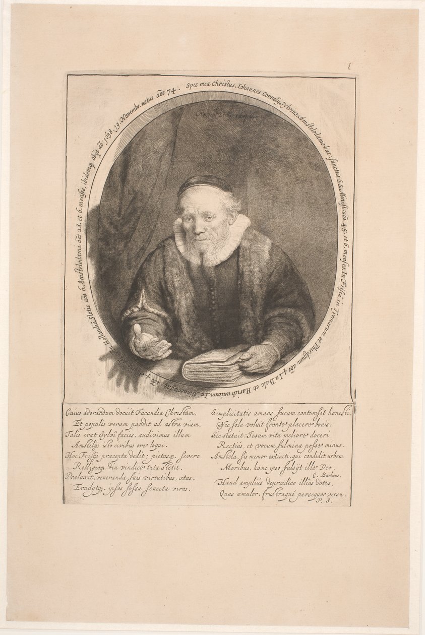 Jan Cornelis Sylvius, prédicateur : portrait posthume - Rembrandt van Rijn
