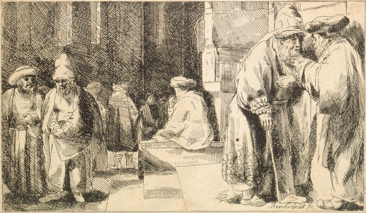Juifs dans la synagogue - Rembrandt van Rijn