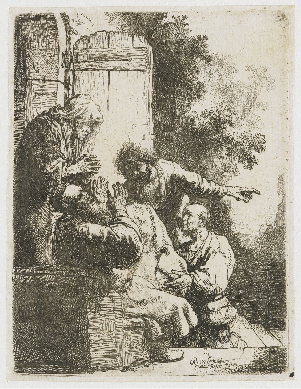 Le manteau de Joseph apporté à Jacob - Rembrandt van Rijn